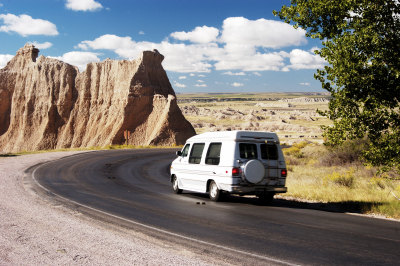 white van on a road